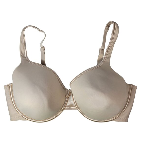 Vanity Fair Body Caress Full Coverage Bra Tan 38DD Underwire Seamless Pad 75335 - Picture 1 of 9